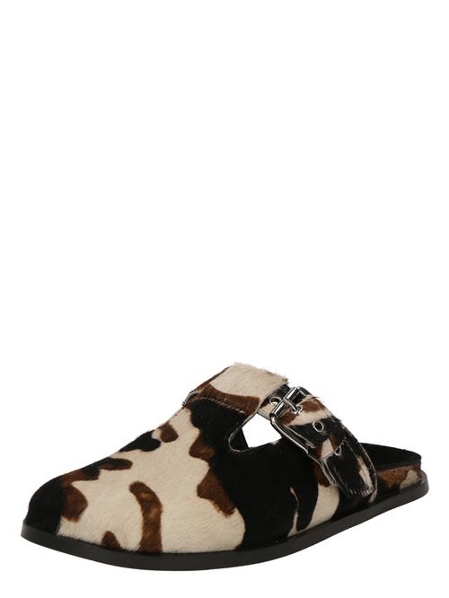 TOPSHOP Pantoletter 'Annie'  brun / sort / hvid