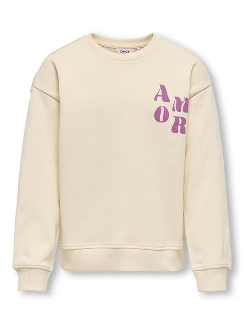 ONLY GIRLS Sweatshirt 'KOGDitte'  beige / lilla