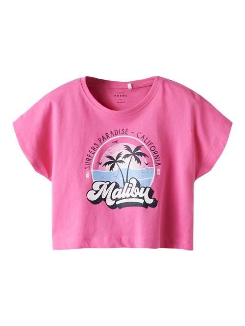 Se NAME IT Bluser & t-shirts 'NKFVilma'  lyseblå / mørk pink / sort / hvid ved About You
