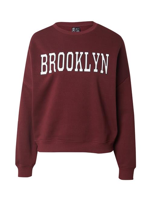 PIECES Sweatshirt 'PCSASIE'  burgunder / hvid