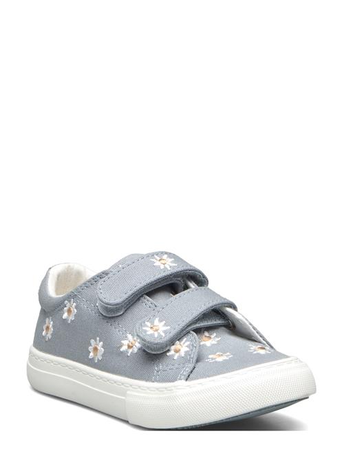 Floral Embroidered Sneakers Mango Blue