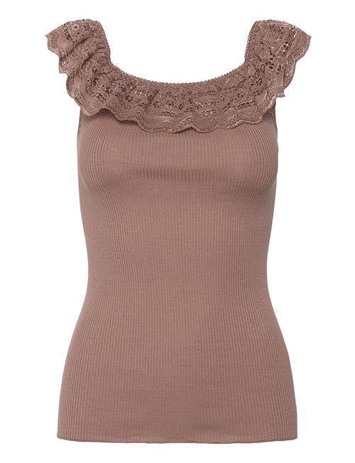 Silk T-Shirt Ss W/ Lace Rosemunde Brown