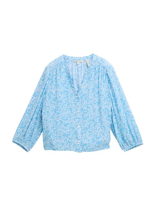 TOM TAILOR DENIM Bluse  azur / hvid