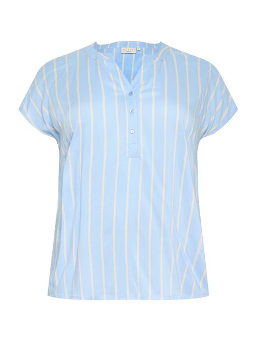 KAFFE CURVE Bluse 'KCSida''  lyseblå / hvid