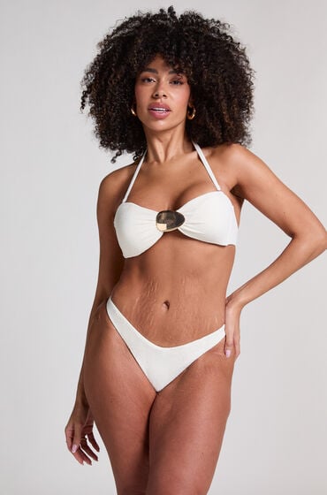 Hunkemöller Cabo bikinititrusser med høj benudskæring Hvid