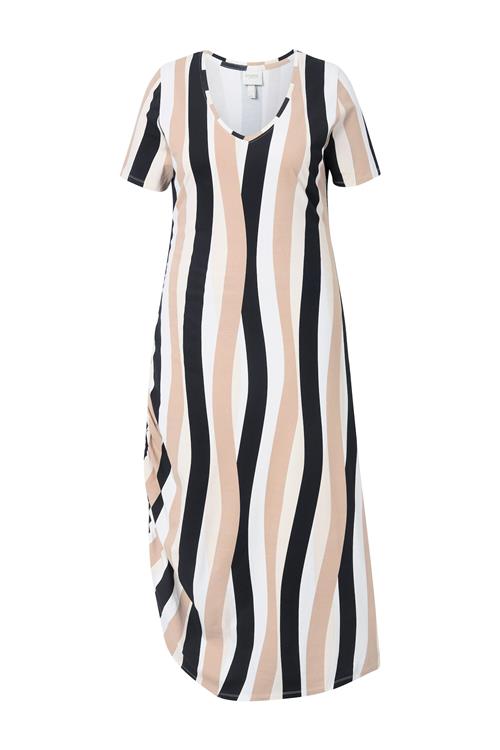 Ulla Popken Kjole  beige / ecru / sort / hvid