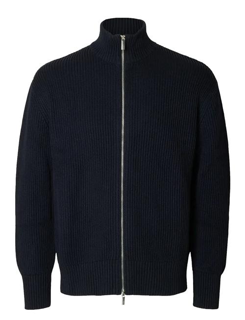 Slhdry Ls Knit Relaxed Full Zip Selected Navy