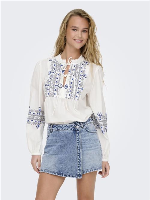 ONLY Bluse 'ONLDeline'  blå / sort / hvid
