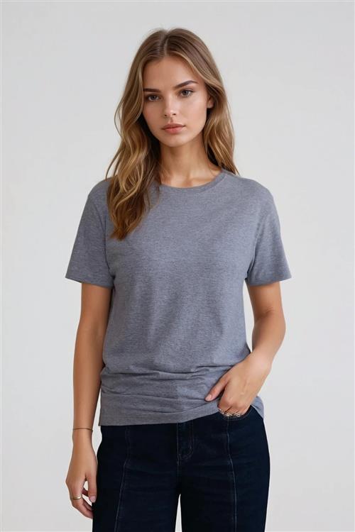Basic Let T-shirt - Grå - M - TeeShoppen