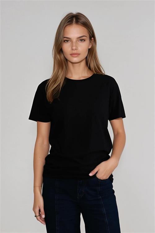 Basic Let T-shirt - sort - XL - TeeShoppen