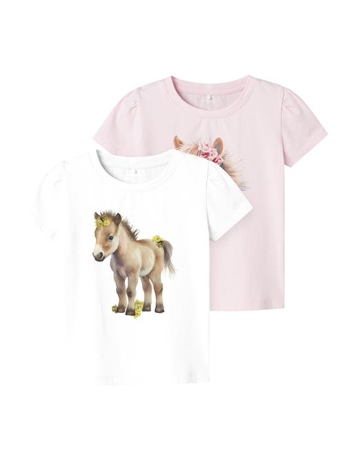 NAME IT Bluser & t-shirts 'NMFHani'  brun / pastelpink / sort / hvid