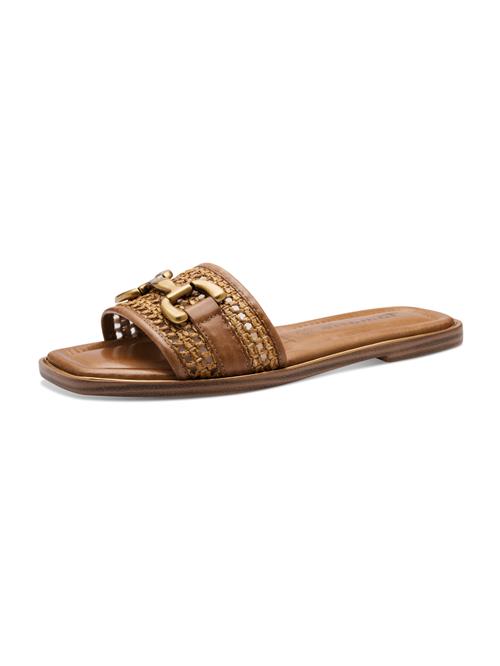 Tamaris Pantoletter  cognac / guld