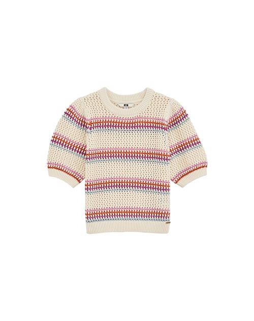 WE Fashion Pullover  lilla / orange / lyserød / hvid