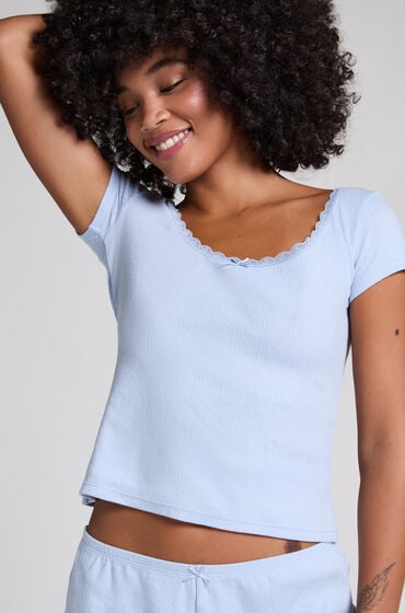 Hunkemöller Pointelle top Blå