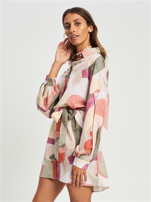 St MRLO Blusekjole 'Bligh'  beige / grøn / pastelpink / pastelrød