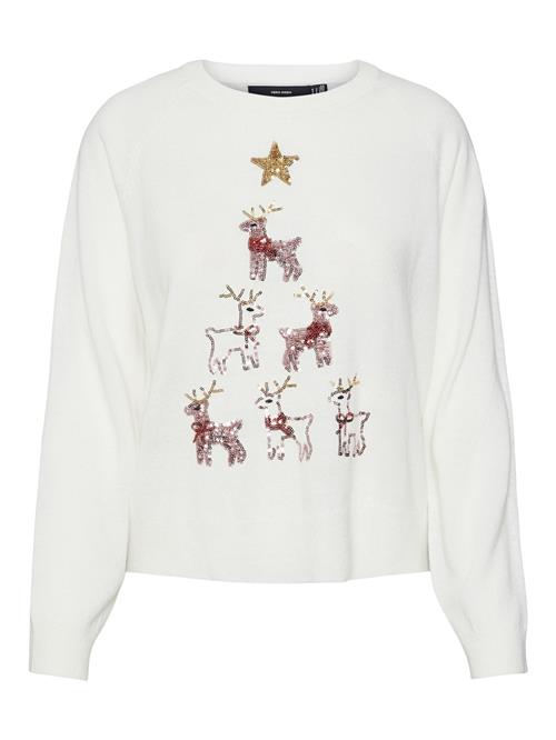 VERO MODA Pullover 'ORNAMENTS/PYRAMIDE'  brun / grå / hvid
