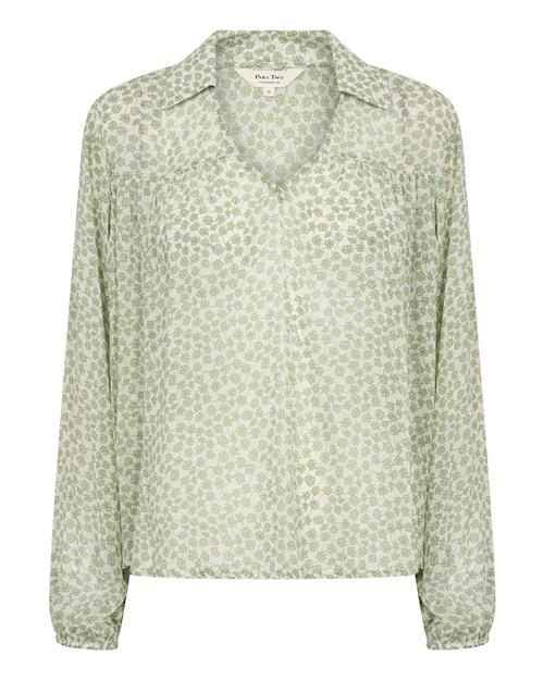 Part Two Bluse 'NicholinaPW'  lysegrøn / mørkegrøn / offwhite