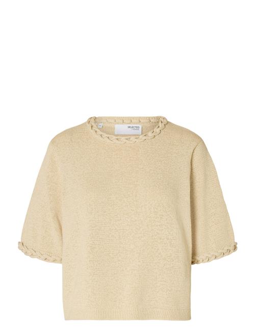 Slfalma 2/4 Knit O-Neck Selected Beige