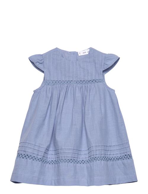 Embroidered Detail Dress Mango Blue