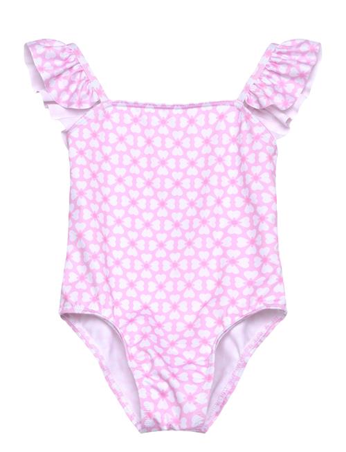Printed Swimsuit Ruffled Straps Mango Pink