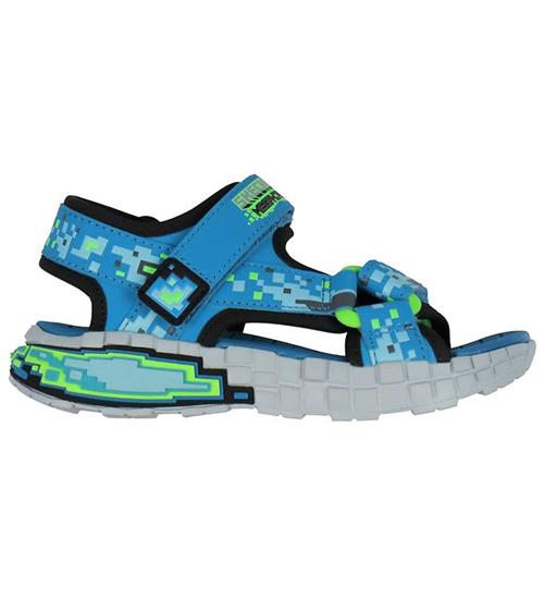 Skechers Sandaler - Mega Splash 4K - Sort/BlÃ¥/GrÃ¸n