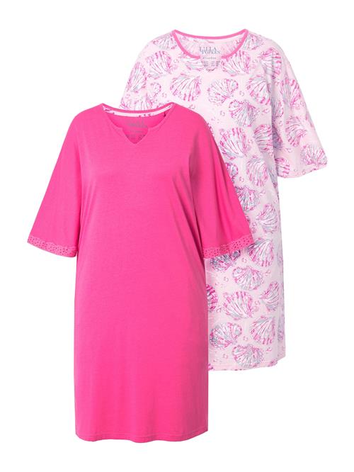 Ulla Popken Natskjorte  pink / lys pink / hvid