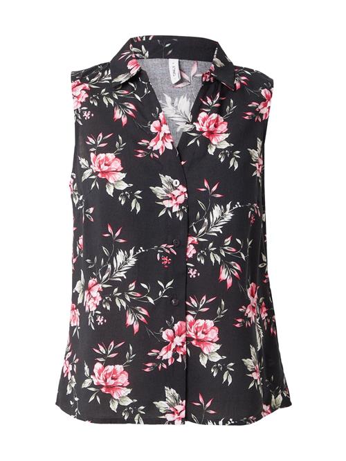 ONLY Bluse 'ONLNOVA'  lysegrøn / rød / sort