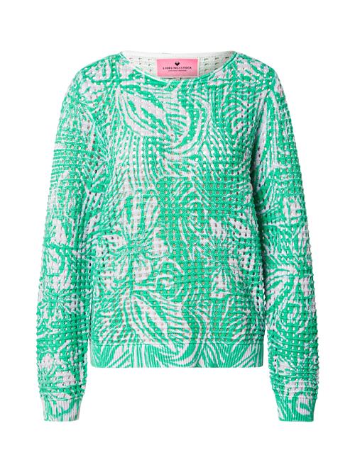 LIEBLINGSSTÜCK Pullover 'Lillemon'  grøn / hvid