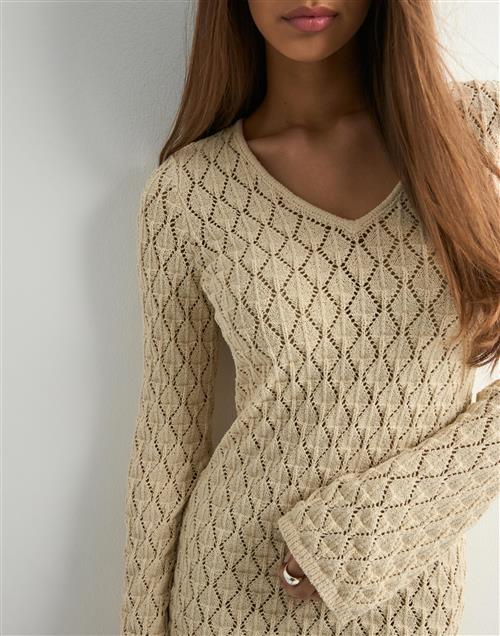 Vero Moda - Beige - Vmrani Ls V-Neck Short Knit Dress V