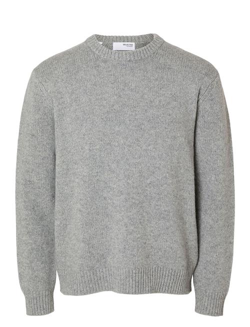 Slhcody Ls Knit Relaxed Crew Neck Noos Selected Grey
