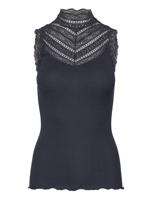 Rwbenita Sl Turtleneck Lace Top Rosemunde Navy