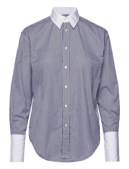 Extended-Cuff Striped Cotton Shirt Polo Ralph Lauren Blue