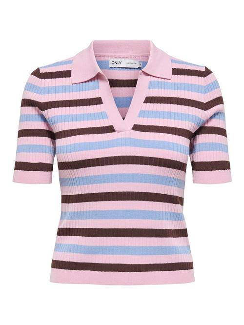 ONLY Pullover 'ONLKaya'  lyseblå / brun / lyserød