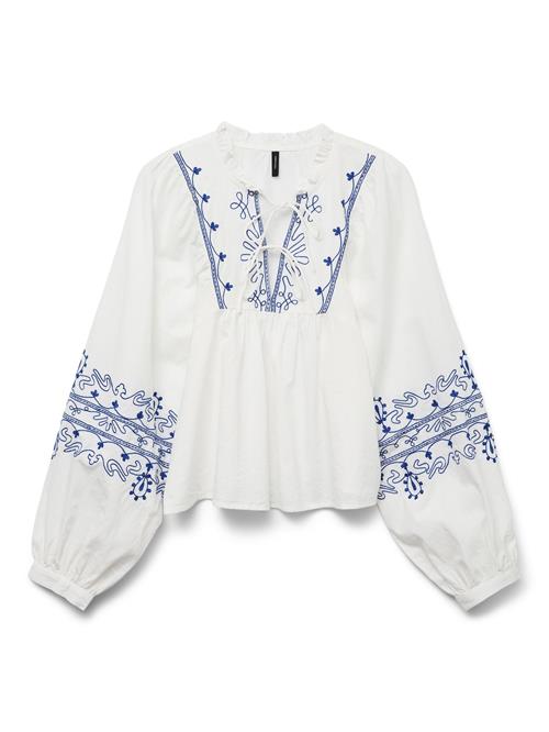 VERO MODA Bluse 'VMLiva'  blå / hvid