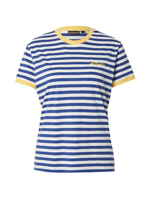 Se NAPAPIJRI Shirts 'BAIE'  blå / citron / hvid ved About You