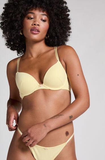 Hunkemöller Pointelle formstøbt bøjle-bh Gul