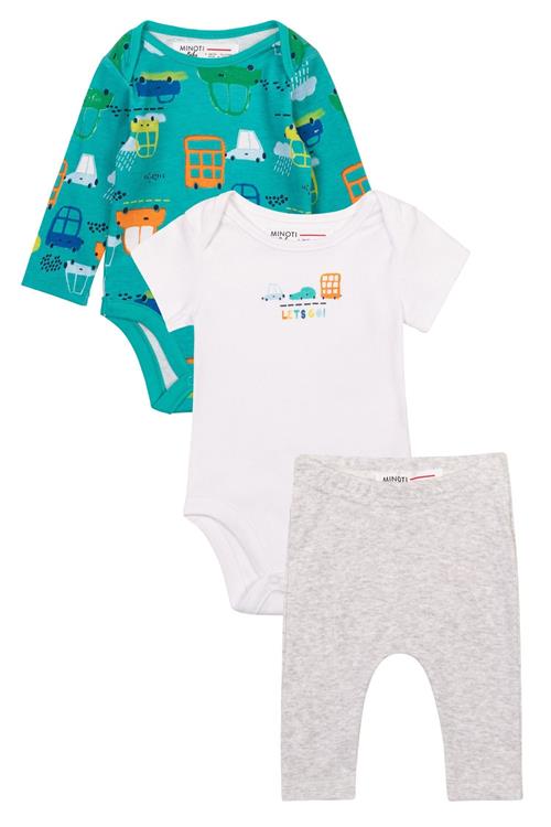 MINOTI Sæt  lysegrå / jade / offwhite