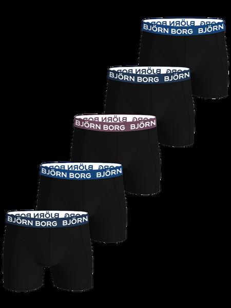 Björn Borg Cotton Stretch Boxers 5-pack Sort, XL