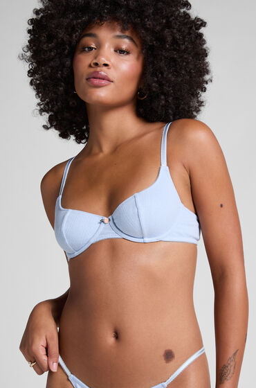 Hunkemöller Pointelle ikke-formstøbt bøjle-bh Blå