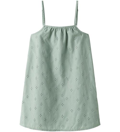 Name It Kjole - NmfVioleta - Aqua Gray m. Broderi Anglaise