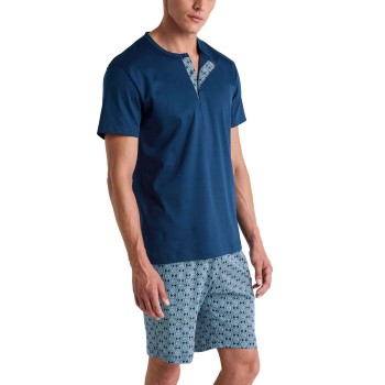 Calida Relax Streamline 4 Short Pyjamas Blå Mønster bomuld Large Herre