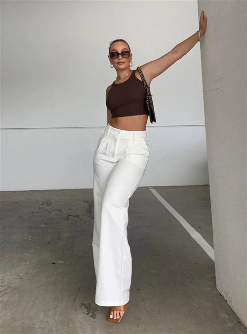 Aster wide pants - white - May