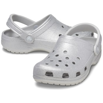 Crocs Classic Glitter Clog Unisex Sølv US M7/W9 (EU 39-40)