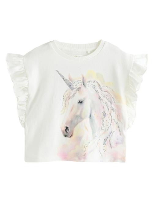 Next Bluser & t-shirts 'Sequin Unicorn Frill'  blandingsfarvet / hvid