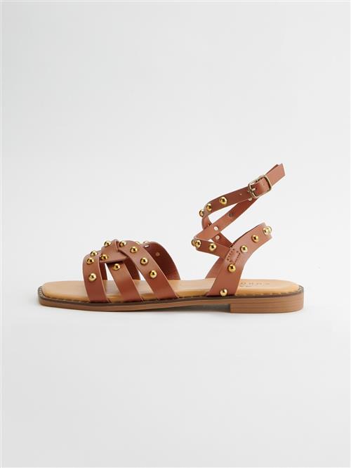 KOROSHI Sandaler med rem  kastaniebrun / guld