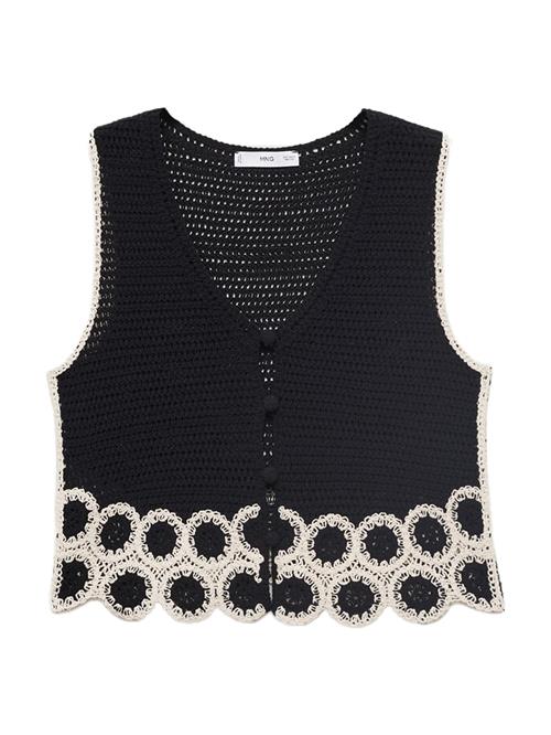 MANGO Strikvest 'Ton'  sort / hvid