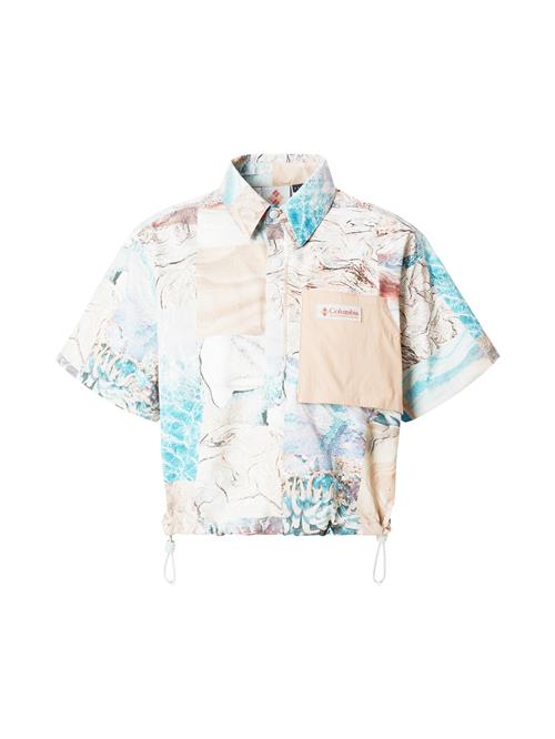 COLUMBIA Funktionsbluse  beige / blå / hvid