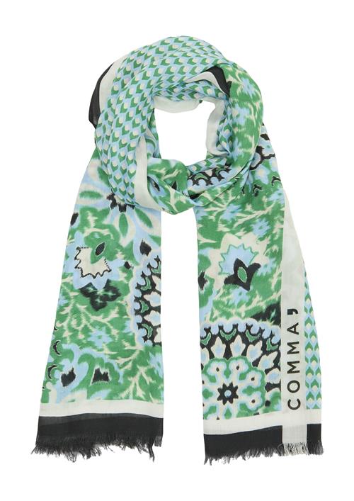 COMMA Sjal  turkis / gran / sort / offwhite