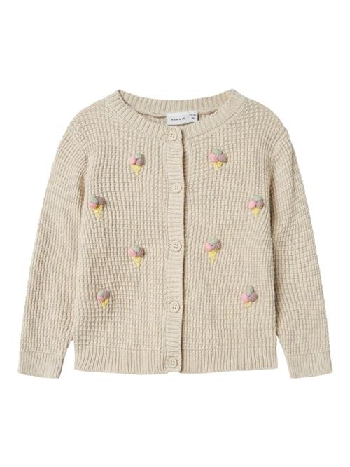 NAME IT Cardigan 'NMFJOSIE'  mørkebeige / lysegul / lilla / lyserød