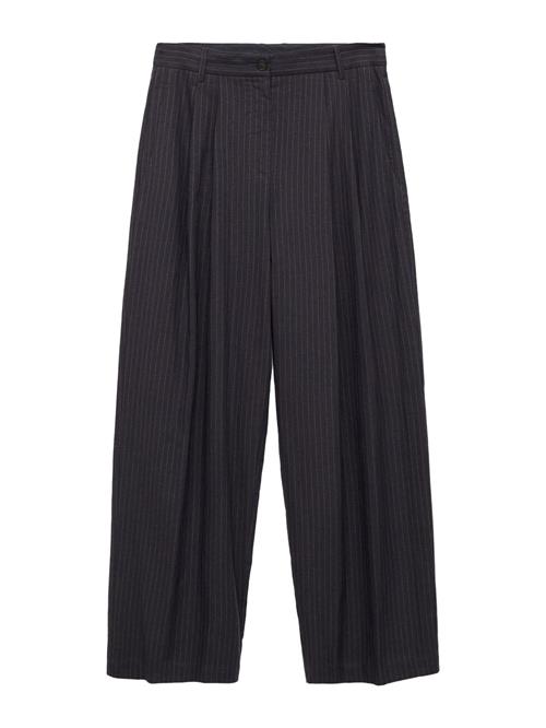 MANGO Bukser med lægfolder 'BALI'  navy / røgblå